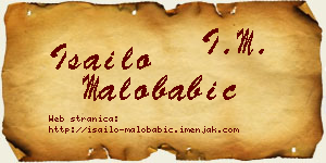 Isailo Malobabić vizit kartica
